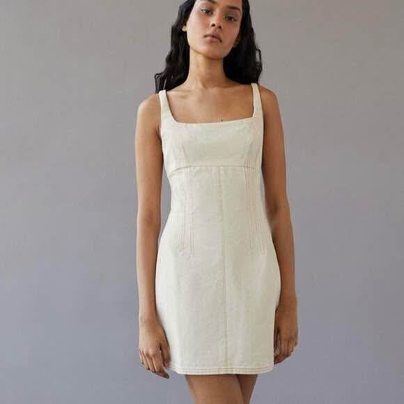 BDG Dresses & Skirts - Urban Outfitters BDG Women’s Medium Cream Denim Mini Dress